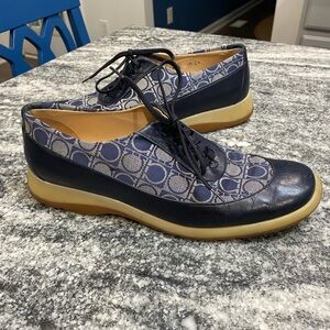 Salvatore Ferragamo Navy Logo Signature Sport shoes
